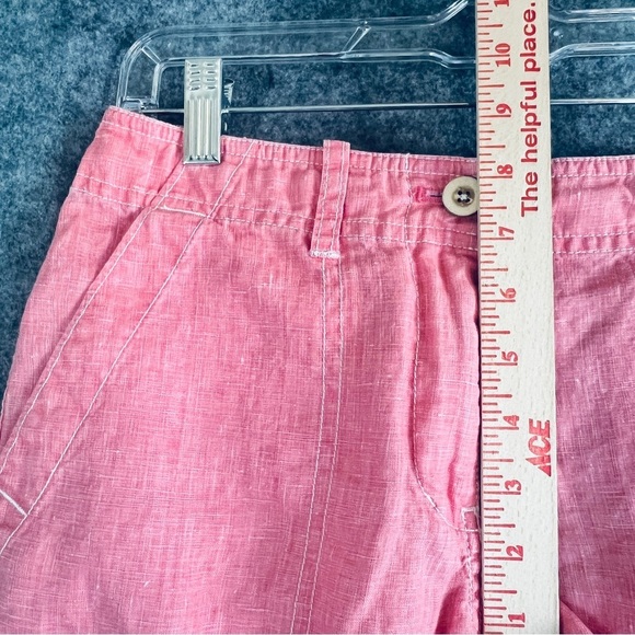 TOMMY BAHAMA Sea Glass Shorts 100% Linen Preppy Coral Pink Size 2 - Picture 6 of 12